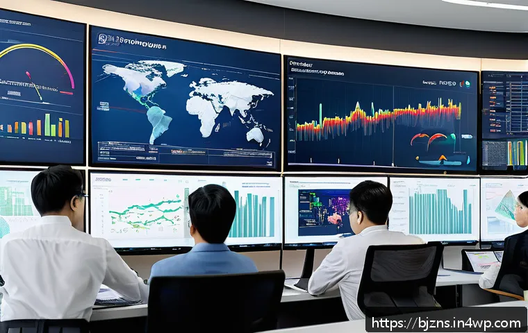 로우코스트 비즈니스 모델을 위한 데이터 분석 활용법 - A modern office scene showing a diverse team of professionals analyzing complex financial and operat...