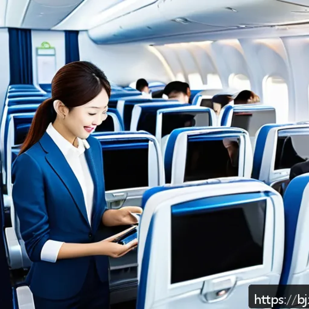로우코스트 비즈니스 모델의 지속 가능성 평가 - A modern low-cost business model illustration showing a sleek budget airline interior with passenger...